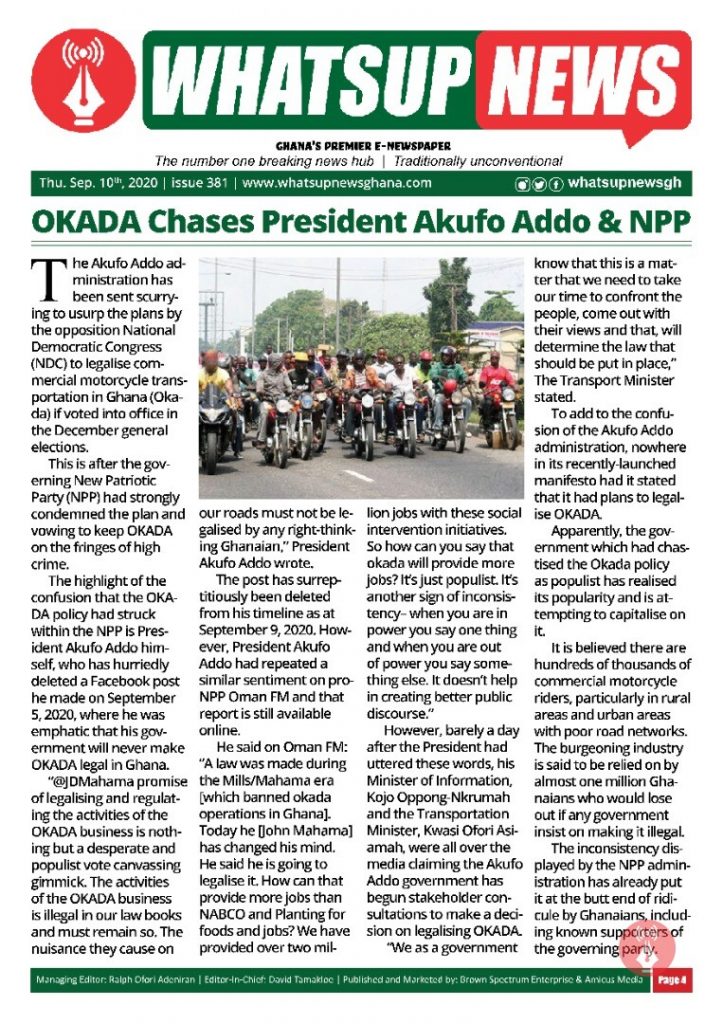 OKADA Chases President Akufo Addo & NPP