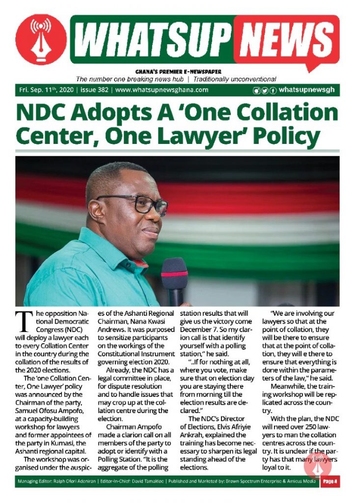 NDC Adopts A ‘One Collation Center, One Lawyer’ Policy